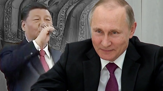 Chinas Staatspräsident Xi Jinping beim Staatsbesuch in Moskau bei Russlands Präsident Wladimir Putin. (extra 3 vom 23.03.2023 im Ersten) © NDR 