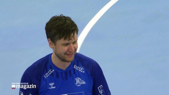 Torhüter und Welthandballer Niklas Landin hatte entscheidenden Anteil am Sieg seines THW Kiel gegen die Füchse Berlin. © Screenshot 