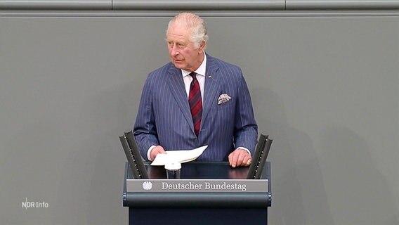 König Charles zu Besuch im Bundestag. © Screenshot 