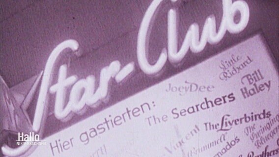 Leuchtender Schriftzug des legendären "Star-Club", in dem die Beatles ihre ersten Auftritte in Deutschland hatten. © Screenshot 