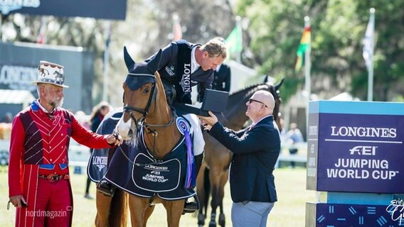 Andre Thieme beim Springreiten. © Screenshot 