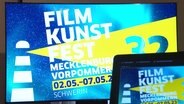 Das Logo eines Filmkunstfestes auf einem Bildschirm abgebildet © Screenshot 