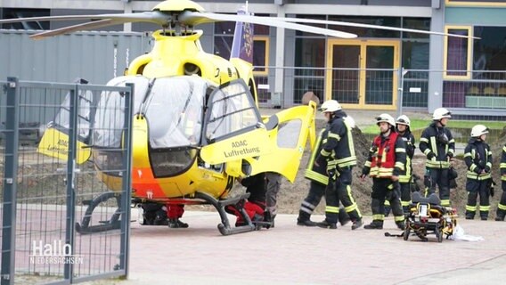 Der durch eine Explosion schwerverletze Mann wurde mit einem Rettungshubschrauber nach Hannover gebracht. © Screenshot 