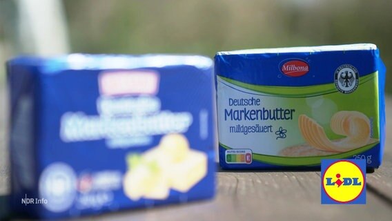 Verschiedene Butterverpackungen. © Screenshot 