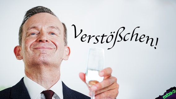 Bundesverkehrsminister Volker Wissing macht Verstößchen. (extra 3 vom 27.04.2023 im Ersten) © NDR 