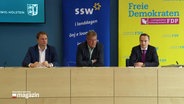 Eine Pressekonferenz der FDP und des SSW © Screenshot 