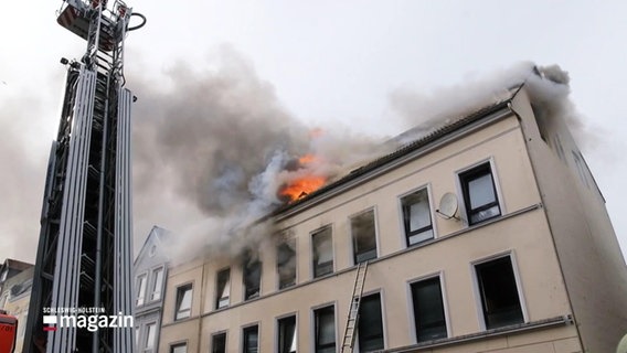 Großbrand in Flensburger Innenstadt. © Screenshot 