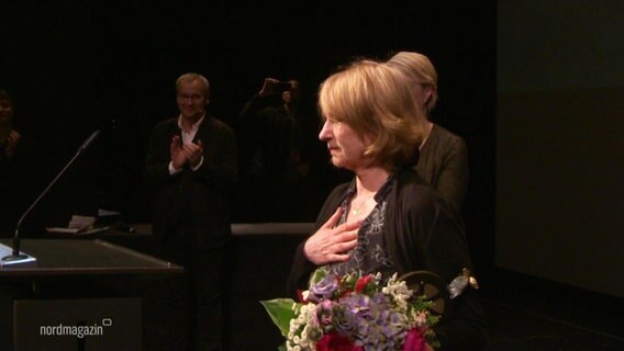Schauspielerin  Corinna Harfouch bei der Verleihung des "Goldenen Ochsen". © Screenshot 