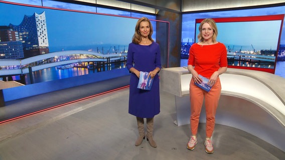 Julia-Niharika Sen und Merlin van Rissenbeck moderieren das Hamburg Journal. © Screenshot 
