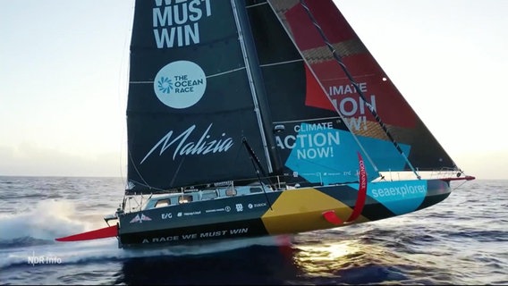 Das Schiff von Team Malizia holte auf der 4. Etappe des Ocean Race den 2. Platz. © Screenshot 