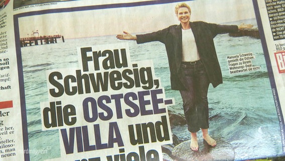 Ein Zeitungsartikel mit einem Foto von Manuela Schwesig. © Screenshot 