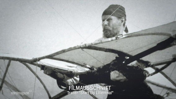 Otto Lilienthal beim ersten Flugversuch. © Screenshot 