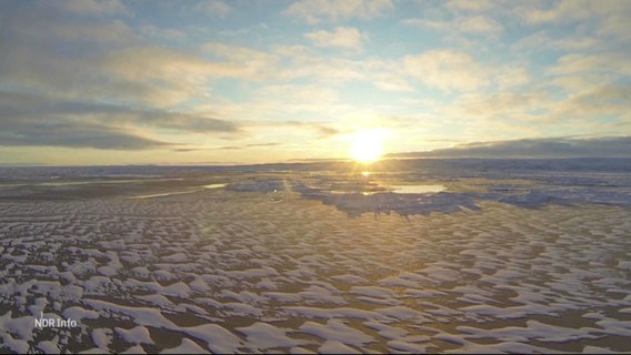 Sonnenuntergang über dem Eismeer. © Screenshot 