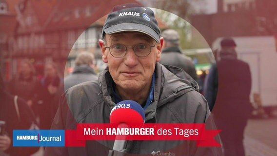 Andreas Mirbach erklärt, wer für ihn der Hamburger des Tages ist. © Screenshot 