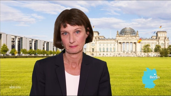 Hauptstadtkorrespondentin Katharina Seiler live aus Berlin. © Screenshot 