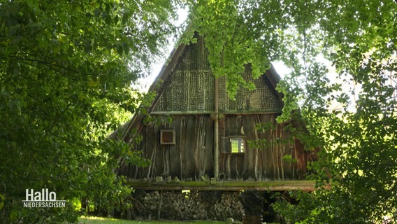 Ein Holzhaus des Künstlerehepaares Georg und Frauke Höge. © Screenshot 