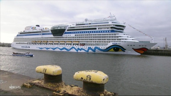 AIDAmar im Hamburger Hafen. © Screenshot 