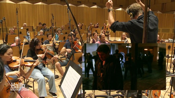 Die NDR Radiophilharmonie bei einer Soundtrack-Aufnahme für den Tatort. © Screenshot 