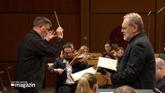 Dirigent Alan Gilbert und Bariton Michael Volle beim SHMF-Eröffnungskonzert © Screenshot 