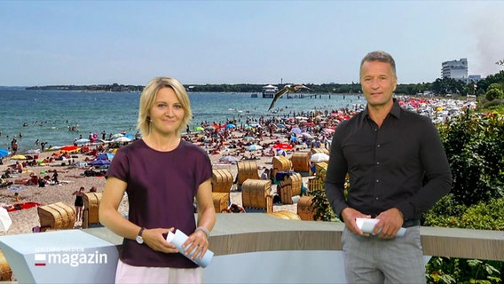 Marie-Luise Bram und Gerrit Derkowski im Studio des Schleswig-Holstein Magazins. © Screenshot 