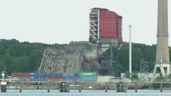 Ein Sprengversuch des alten Kohlekraftwerks Kesselhaus. © Screenshot 