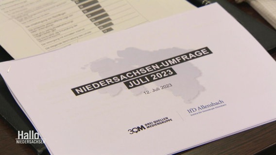Eine ausgedruckte Version der Niedersachsen-Umfrage. © Screenshot 