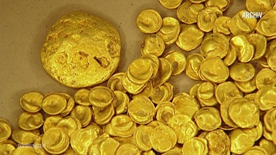 Viele Goldmünzen unterschiedlicher Größe. © Screenshot 