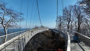 Ein Skywalk ragt nahe einer Küste über den Boden hinaus. © Screenshot 