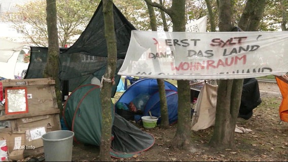 Ein Protestcamp auf Sylt. © Screenshot 