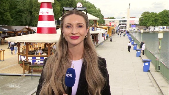NDR Reporterin Kerstin Ligendza berichtet vom Maschsee-Fest in Hannover © Screenshot 