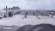 Ein Strand und das Meer im Hintergrund, vom Wind aufgpeitscht. © Screenshot 