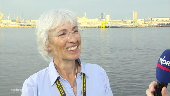 Kathrin Möller, Leiterin des Traditionsschiffs Rostock. © Screenshot 