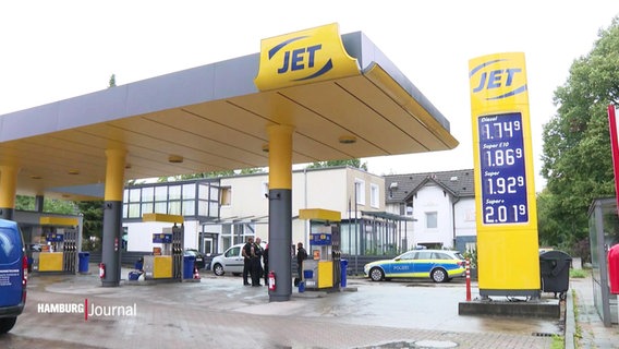 Der Tatort, die Jet-Tankstelle in Langenhorn © Screenshot 