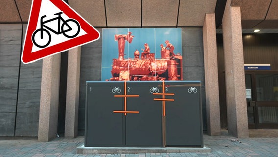 Eine Fahrradbox vor Kunst in der Kunstmeile Goslar. (extra 3 vom 17.08.2023 im Ersten) © NDR 