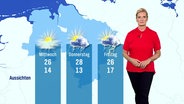 Claudia Kleinert mit der Wetterprognose für die folgenden Tage. © Screenshot 