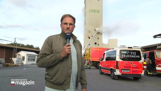 Der Reporter Jochen Dominicus berichtet aus Wesselburen. © Screenshot 