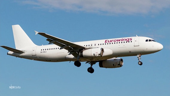 Ein Flugzeug von Eurowings. © Screenshot 