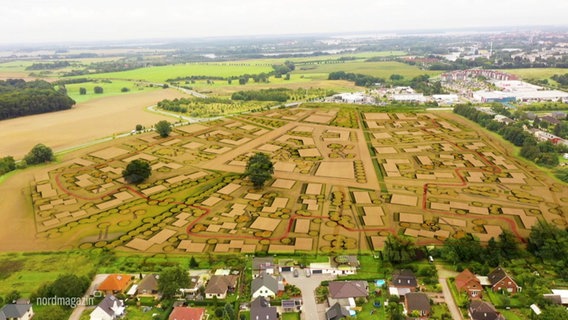 Das Bauprojekt "Warnitzer Feld" aus der Luft betrachtet. © Screenshot 
