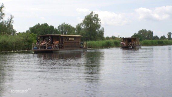 Zwei Flöße auf der Peene. © Screenshot 
