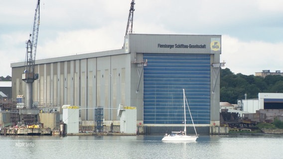 Eine Werfthalle der Flensburger Werft. © Screenshot 