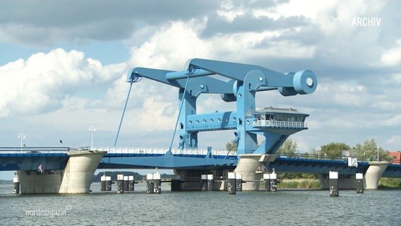 Die Peenebrücke bei Wolgast. © Screenshot 