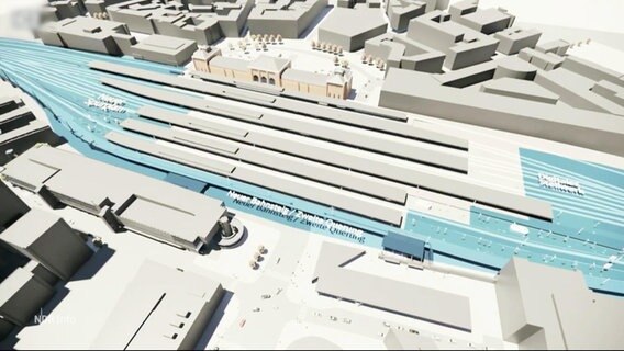 Pläne für die Sanierung des Hauptbahnhof Hannovers. © Screenshot 