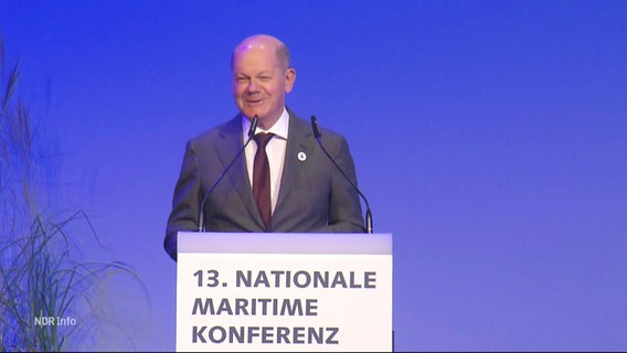 Olaf Scholz bei der Nationalen Maritimen Konferenz. © Screenshot 