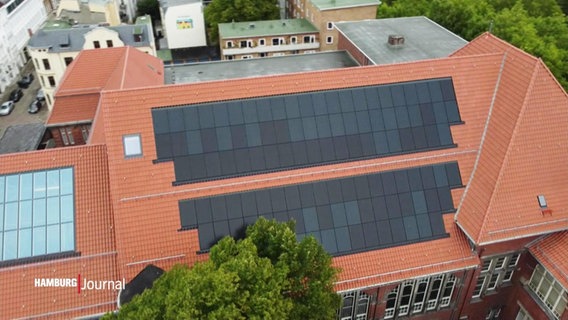 Photovoltaik-Anlagen auf dem Dach des Altonaer Museums. © Screenshot 