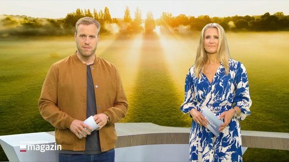 Henrik Hanses und Gabi Lüeße im Studio des Schleswig-Holstein Magazins. © Screenshot 