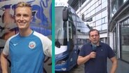Moderator Stefan Leyh berichtet aus dem Ostseestadion © Screenshot 