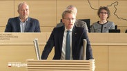 Ministerpräsident Daniel Günther im Landtag. © Screenshot 