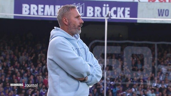 HSV-Trainer Tim Walter am Spielfeldrand beim Spiel gegen Vfl Osnabrück am 22.03.2023. © Screenshot 