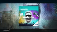 Das Logo vom neuen Podcast: Auf buntem Hintergrund ist mittig ein Mund, der zum Schrei geöffnet ist, zu sehen. Darüber der Schriftzug "Aufruhr". © Screenshot 