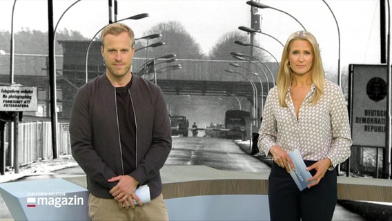 Henrik Hanses und Gabi Lüeße moderieren das Schleswig-Holstein Magazin © Screenshot 